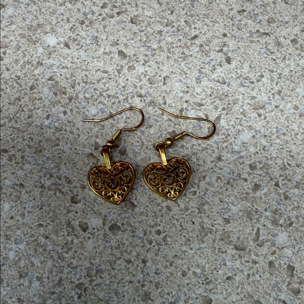 Elegant Gold Heart Earrings